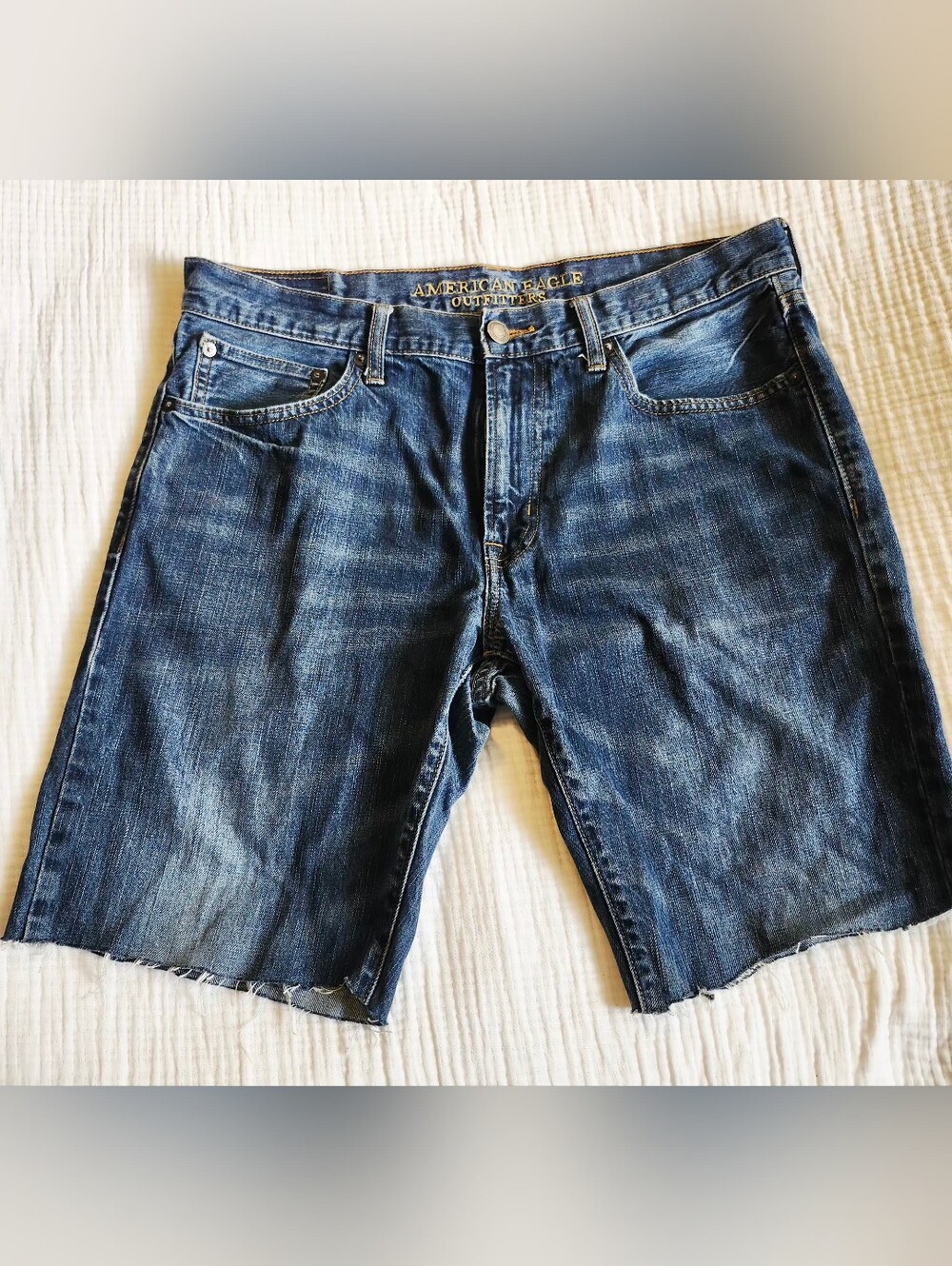 American Eagle Outfitters Women's Blue Denim Cutoff Shorts